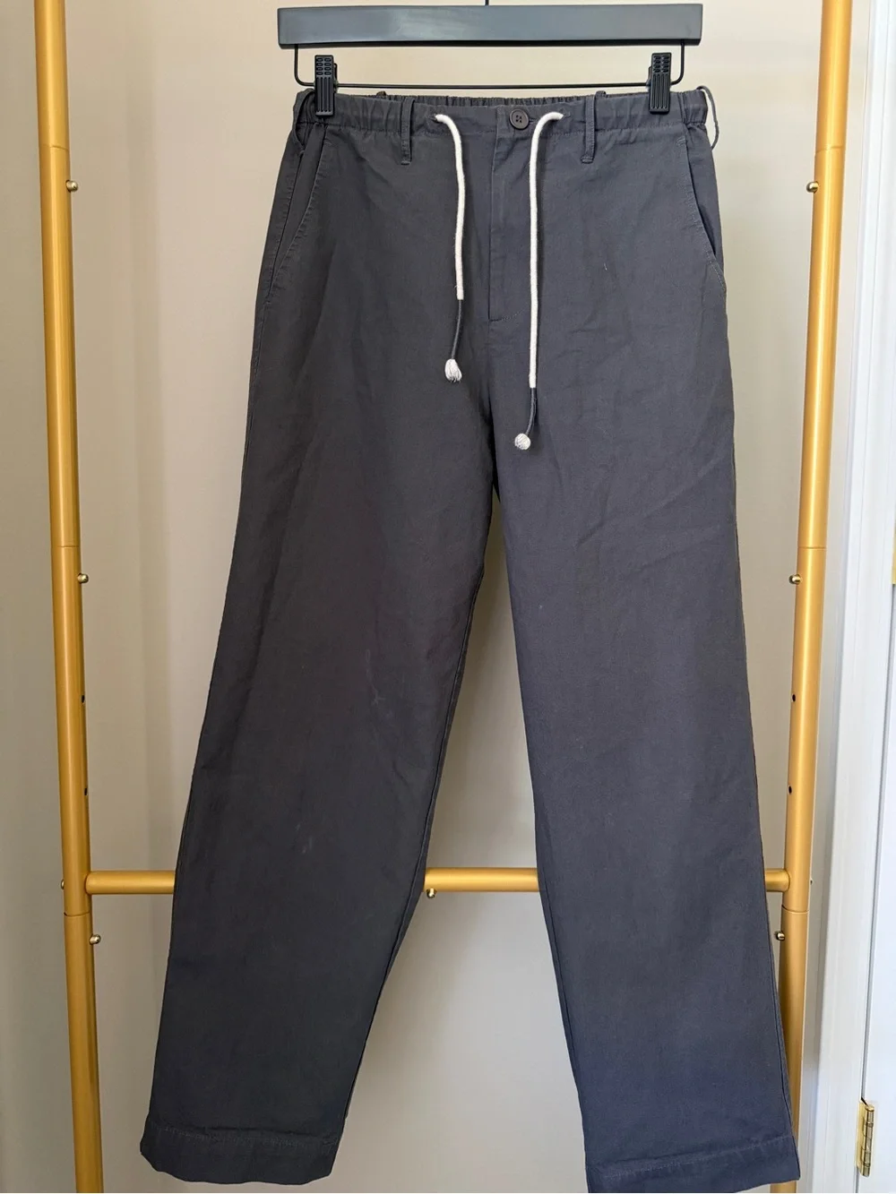 Zara Men's Dark Gray Oversized Linen Blend Pants Size Small